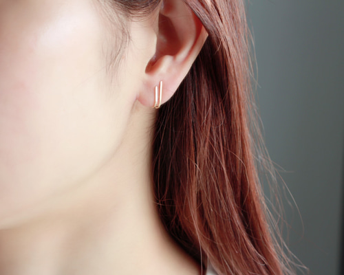 14kgf-double line イヤリング イヤリング・ノンホールピアス A.N 通販