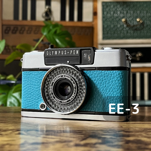 フィルムカメラ OLYMPUS PEN EE-3 ネイビー 紺 リメイク 写真
