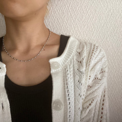 ーデザインボールチェーンネックレスー　ボールチェーン　チェーンネックレス　ショートネックレス　サージカルステンレス　 6枚目の画像