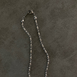 ーデザインボールチェーンネックレスー　ボールチェーン　チェーンネックレス　ショートネックレス　サージカルステンレス　 5枚目の画像