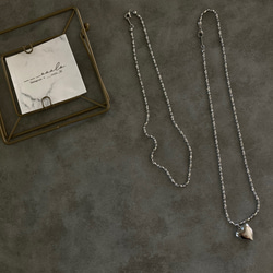 ーデザインボールチェーンネックレスー　ボールチェーン　チェーンネックレス　ショートネックレス　サージカルステンレス　 2枚目の画像