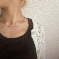 ーデザインボールチェーンネックレスー　ボールチェーン　チェーンネックレス　ショートネックレス　サージカルステンレス　 9枚目の画像