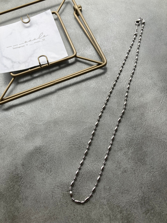 ーデザインボールチェーンネックレスー　ボールチェーン　チェーンネックレス　ショートネックレス　サージカルステンレス　 10枚目の画像