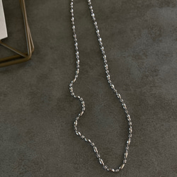 ーデザインボールチェーンネックレスー　ボールチェーン　チェーンネックレス　ショートネックレス　サージカルステンレス　 3枚目の画像