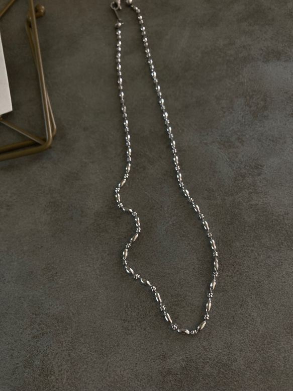 ーデザインボールチェーンネックレスー　ボールチェーン　チェーンネックレス　ショートネックレス　サージカルステンレス　 3枚目の画像