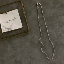 ーデザインボールチェーンネックレスー　ボールチェーン　チェーンネックレス　ショートネックレス　サージカルステンレス　 4枚目の画像