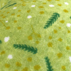 柔らか日本製タオル生地の オリジナル柄で作る みかづきクッション "acacia" c/グリーンティー 7枚目の画像