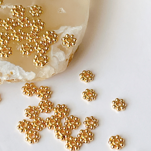 高品質 14kgf ロンデルデザインビーズ 5㎜ 10個 14KGF アクセサリー  