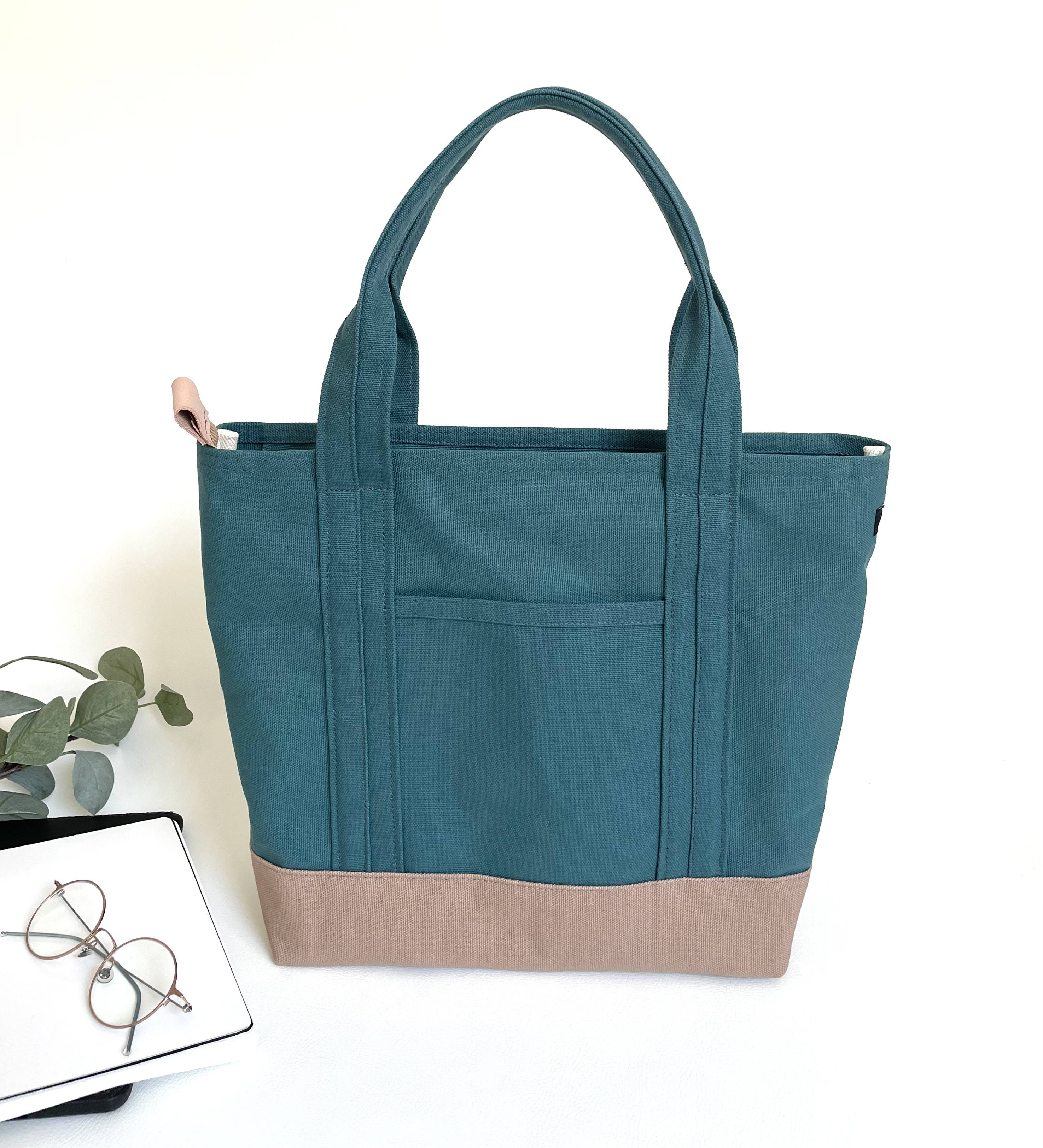 ハンドメイド フロントバッグ キャンバス　帆布　シアンブルーLサイズ 楽天市場】倉敷帆布 トートバッグ（カラーブルー）の通販