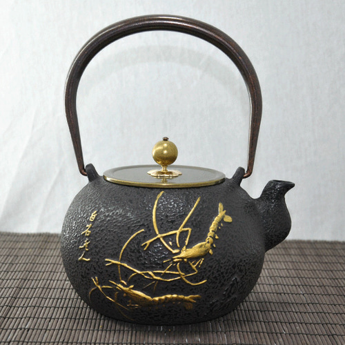 鉄瓶 鉄器 金属工芸 鉄製 やかん アンティーク 茶道具 銅蓋 銅摘まみ