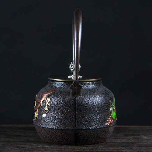 鉄瓶 鉄器 金属工芸 鉄製 やかん アンティーク 茶道具 銅蓋 銅摘