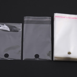 Q835  200枚   OPP袋 透明テープ付き 1穴 9×16cm   2X（100枚） 2枚目の画像