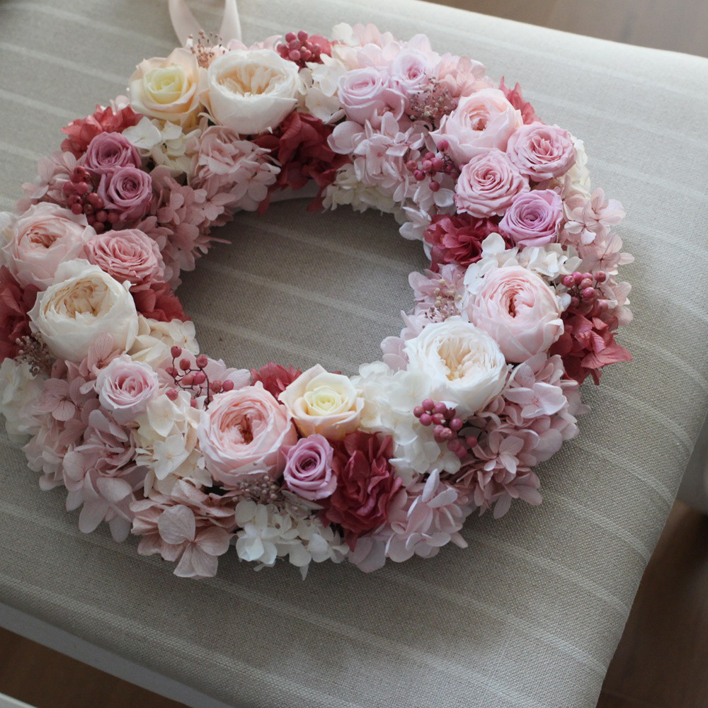 グラデーションピンクリース