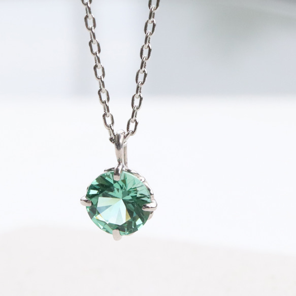 SV925 ミントグリーンのストーンネックレス (659-674W) ネックレス