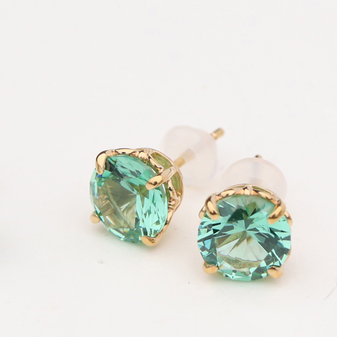 Rocha ミントグリーン クリスタルピアス Simone