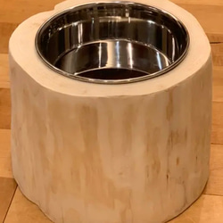 【Pet Table Hinoki】  〜L〜 Stainless bowl 1枚目の画像