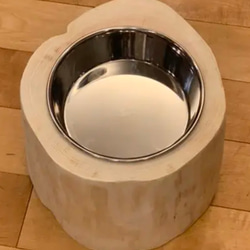 【Pet Table Hinoki】  〜L〜 Stainless bowl 2枚目の画像