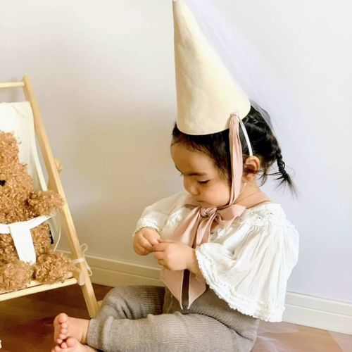 希少✨美品✨パナマハット　エクアドルハンドメイド　リボン　レディース リボンカラーが選べるパーティーハット チュール フェアリー