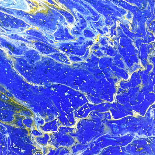 アートパネル　抽象画　フルイドアート　ポーリングアート 原画 青 黄色 ポーリングアート フルイドアート 抽象画 オリジナル