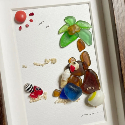 シーグラスアート beach 立体・オブジェ ma♡ 通販 14318820｜Creema