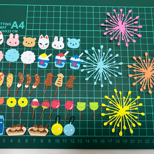 お祭り サンプルページ ♡ クラフトパンチ ダイカット アルバム作り