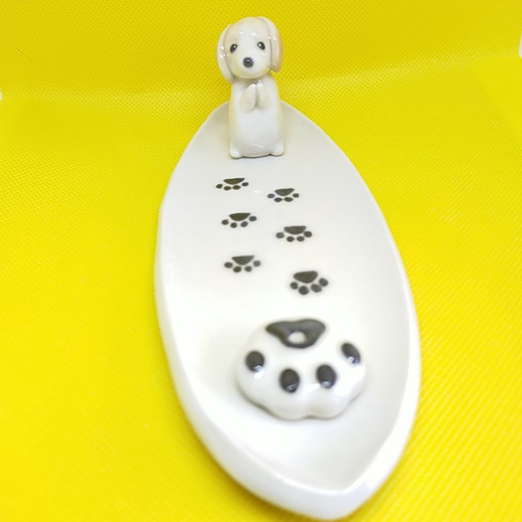 ビーグル犬　レモン&ホワイト　お香立て（犬） 5枚目の画像