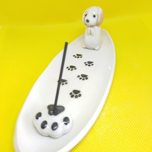 ビーグル犬　レモン&ホワイト　お香立て（犬） 7枚目の画像