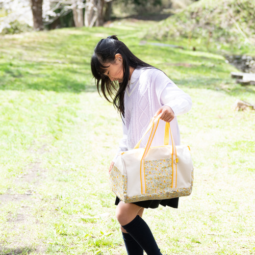 初めてのお泊りバッグ：花柄ボストンバッグ ボストンバッグ 入園入学