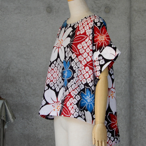 着物リメイク　浴衣のTブラウス/フリーサイズ   KIMONO  YUKATA　 5枚目の画像