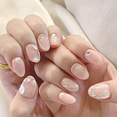 送料無料】ネイルパーツ ブリオン 0.8mm シルバー チェーン 量産 デコ