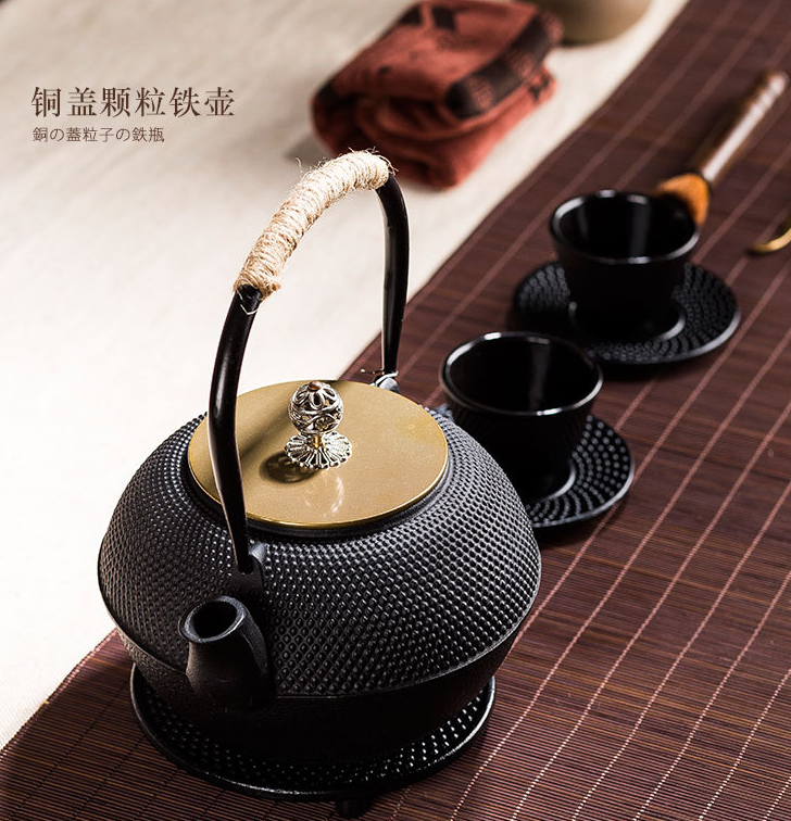 鉄山在銘鉄瓶　焼蓋付 最終