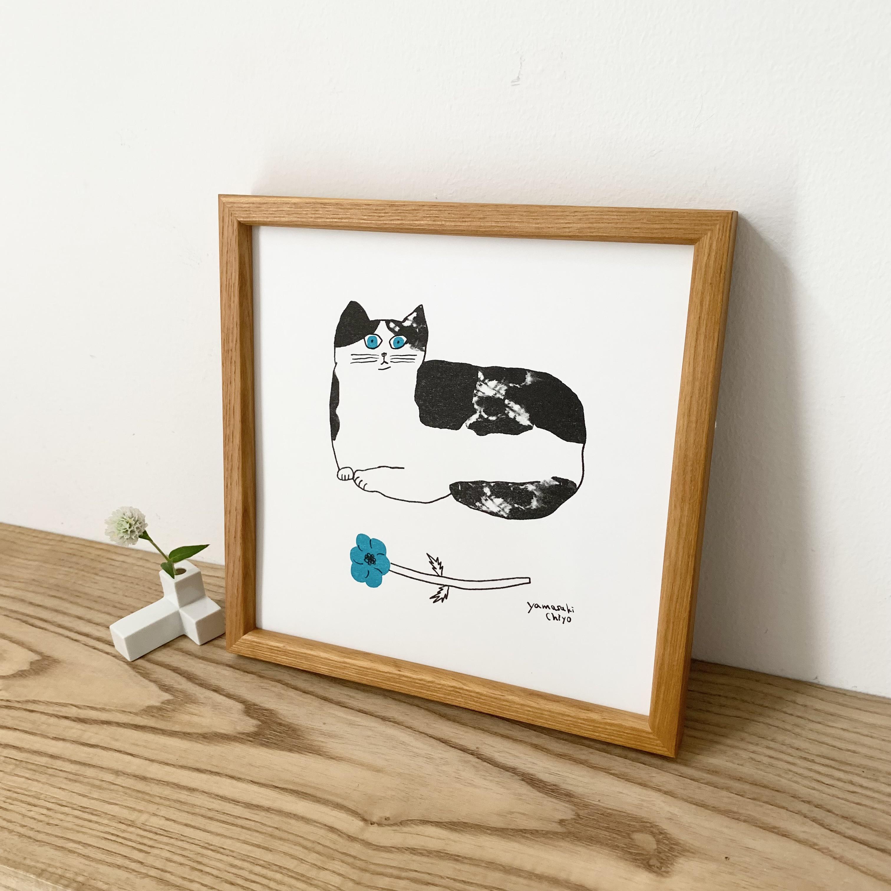 『ミケとハナ』額装 イラスト