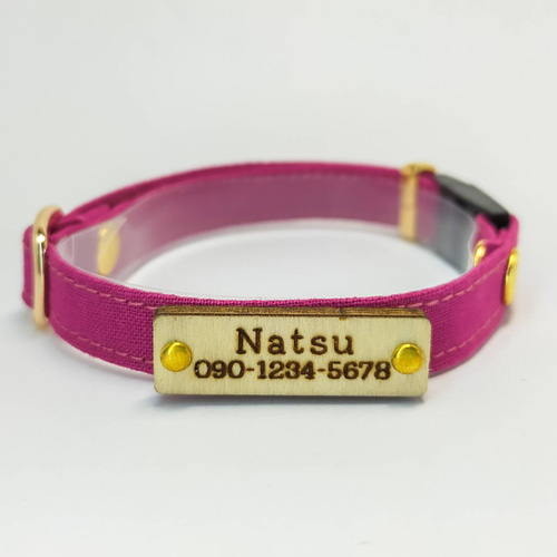 ローズピンクゴールド オプション迷子札 猫 首輪 安全 セーフティ