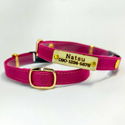 ローズピンクゴールド オプション迷子札 猫 首輪 安全 セーフティ