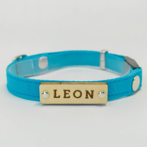 ターコイズブルーシルバー オプション迷子札 猫 首輪 安全 セーフティ