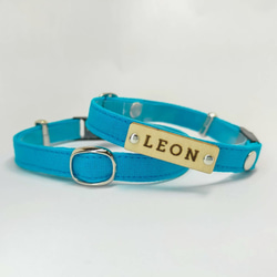 ターコイズブルー猫 ターコイズブルーシルバー オプション迷子札 猫 首輪 安全