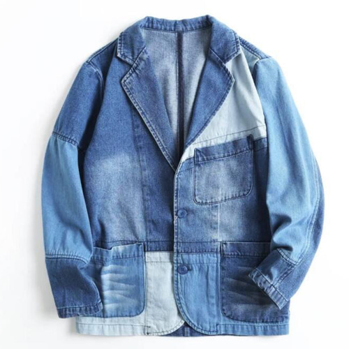 アメリカン レトロ ウォッシュド クレイジー デニム テーラード