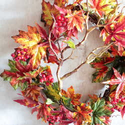 【オータムリース】秋の落ち葉のスクエアリース 15枚目の画像