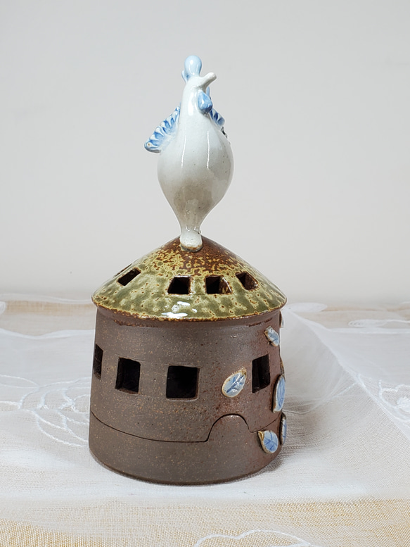 香炉　ランプシェード　ニワトリの香炉　おしゃれ香炉　一輪挿し　陶器の置物 11枚目の画像