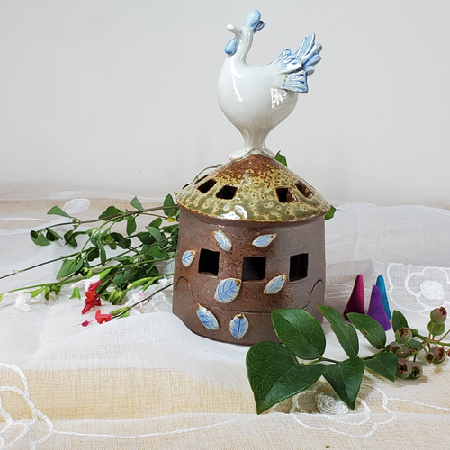 鶏型香炉 仙 楽天市場】香炉 小型仏壇用 上香炉 獅子付玉香呂