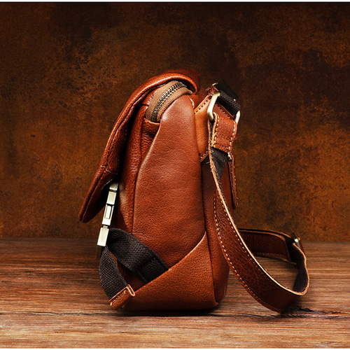 トレンディなレジャー本革植物タンニン鞣しメッセンジャーバッグ 男性