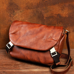トレンディなレジャー本革植物タンニン鞣しメッセンジャーバッグ 男性