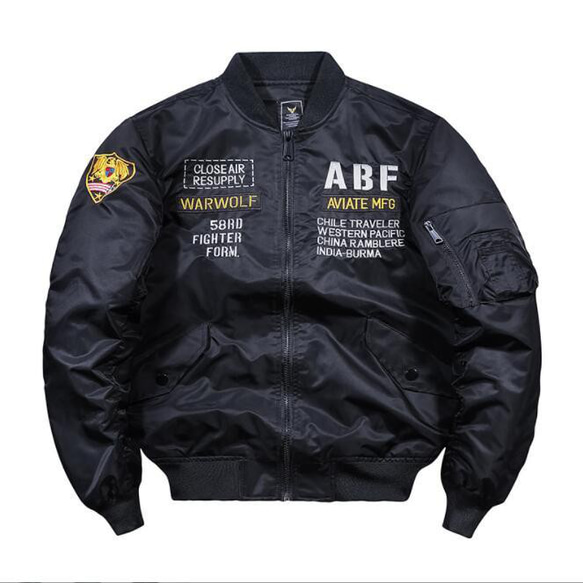 ALPHA MA-1 刺繍ブラック フライトジャケット　ブルゾン ミリタリー 楽天市場】メンズ ブルゾン スタジアムジャンパー フライト