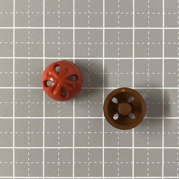 レトロ サークル 円形 ボタン ブラウン ブラック 13mm 14個セット au-232 3枚目の画像