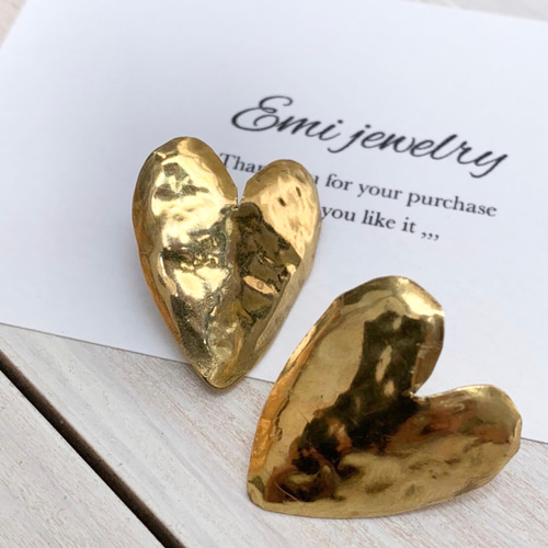 真鍮ピアス (ハート) ピアス（スタッド・一粒） Emi jewelry 通販 