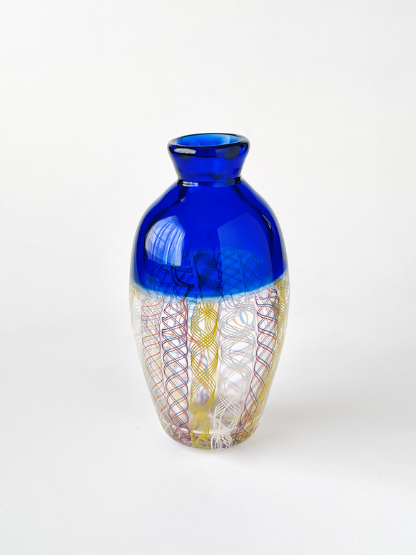 レース紡ぐ花瓶（青） 15枚目の画像