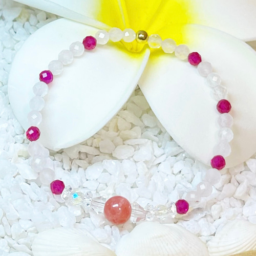 天然石ブレスレット】＊最上級インカローズ スカーレットスタールビー