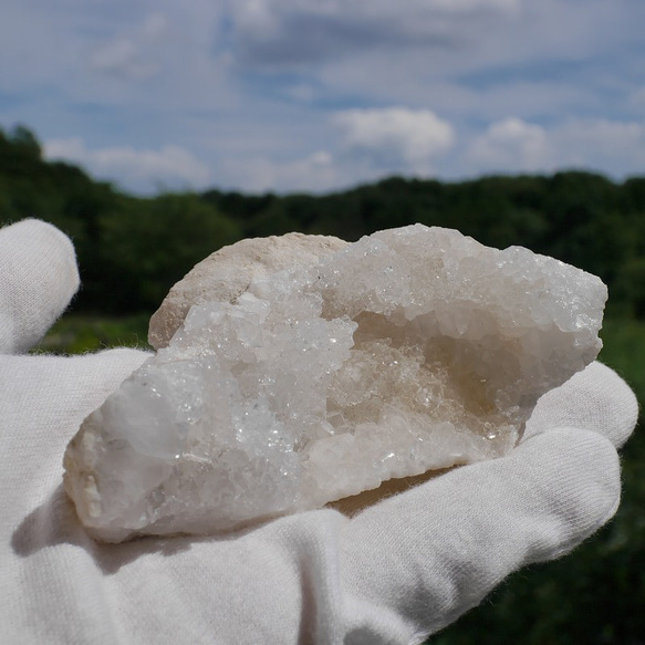 天然石 約107g約91×高36ｍｍモロッコ産水晶原石クラスターヘッド水晶ポイント結晶群生[mro-220720-04] 2枚目の画像