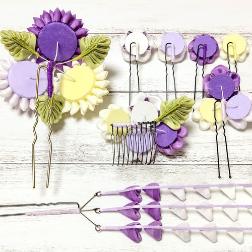 つまみ細工 紫系 色見本 1_23207deedeabd54413568e2827e6