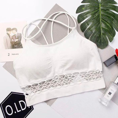 ブラトップ2点セット かぎ網 セクシー スポーツブラ ノン